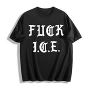 Old English Political Cotton T-Shirt in Black