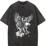 Bald Eagle 90s Retro ® Grunge Bird Y2k Vintage Washed T-Shirt in Black