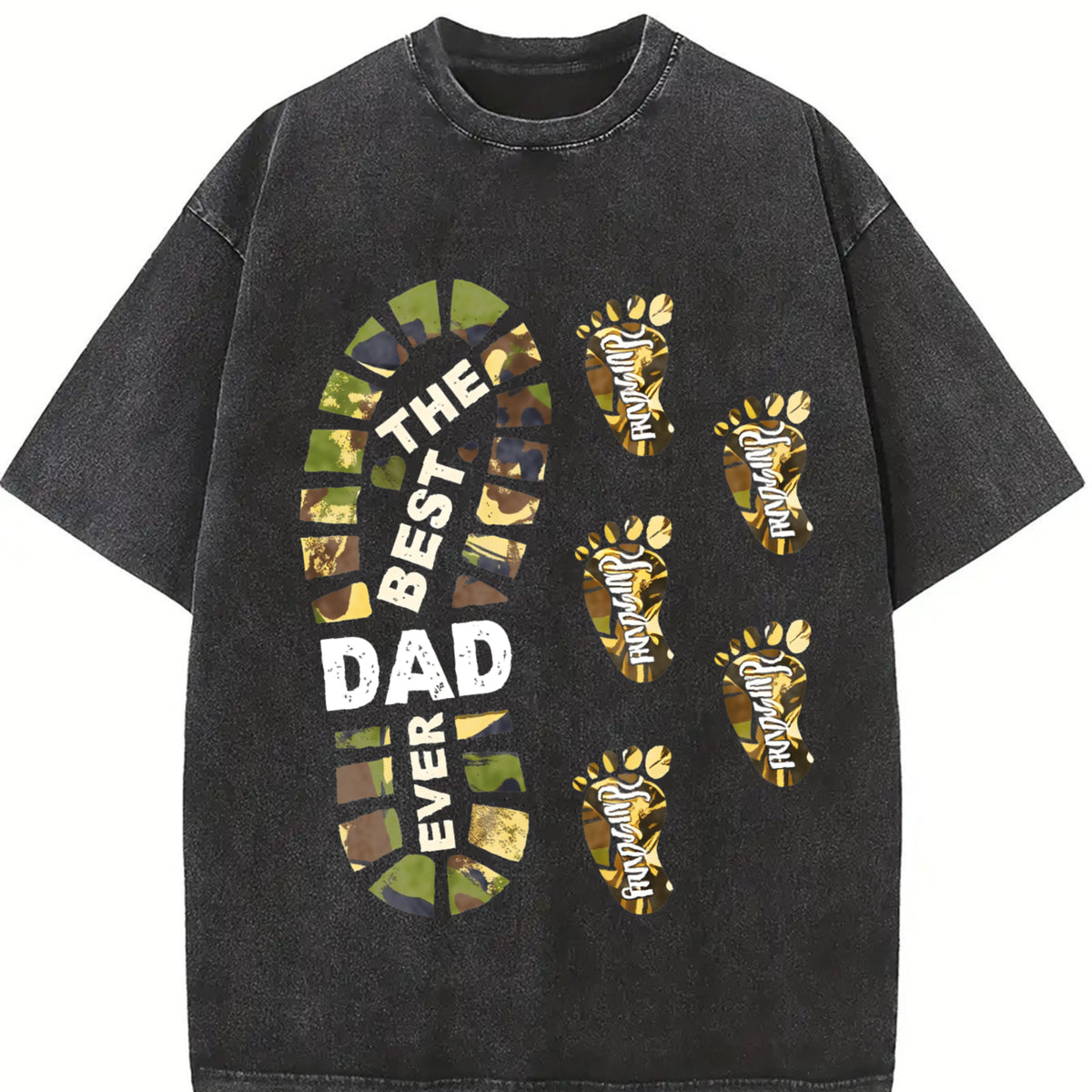 The Best Dad Ever Vintage Washed T-Shirt in Black