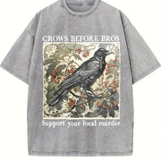 Stylish Premium WaxPrinted Retro Perfect for Wear5happy Vintage Washed T-Shirt in Gray