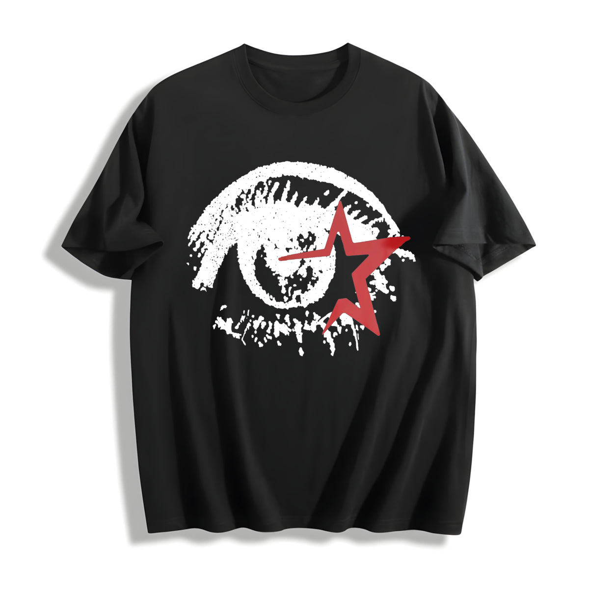 Big Eye Gothic Grunge Y2k Emo Scene Amity Affliction Cotton T-Shirt in Black