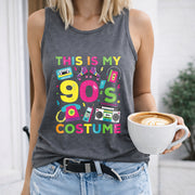 This Is My 90s Costume Women's Color Cotton Tank Top in Gray