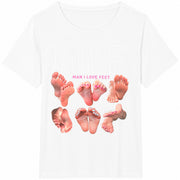 Man I Love Feet Cotton T-Shirt in White