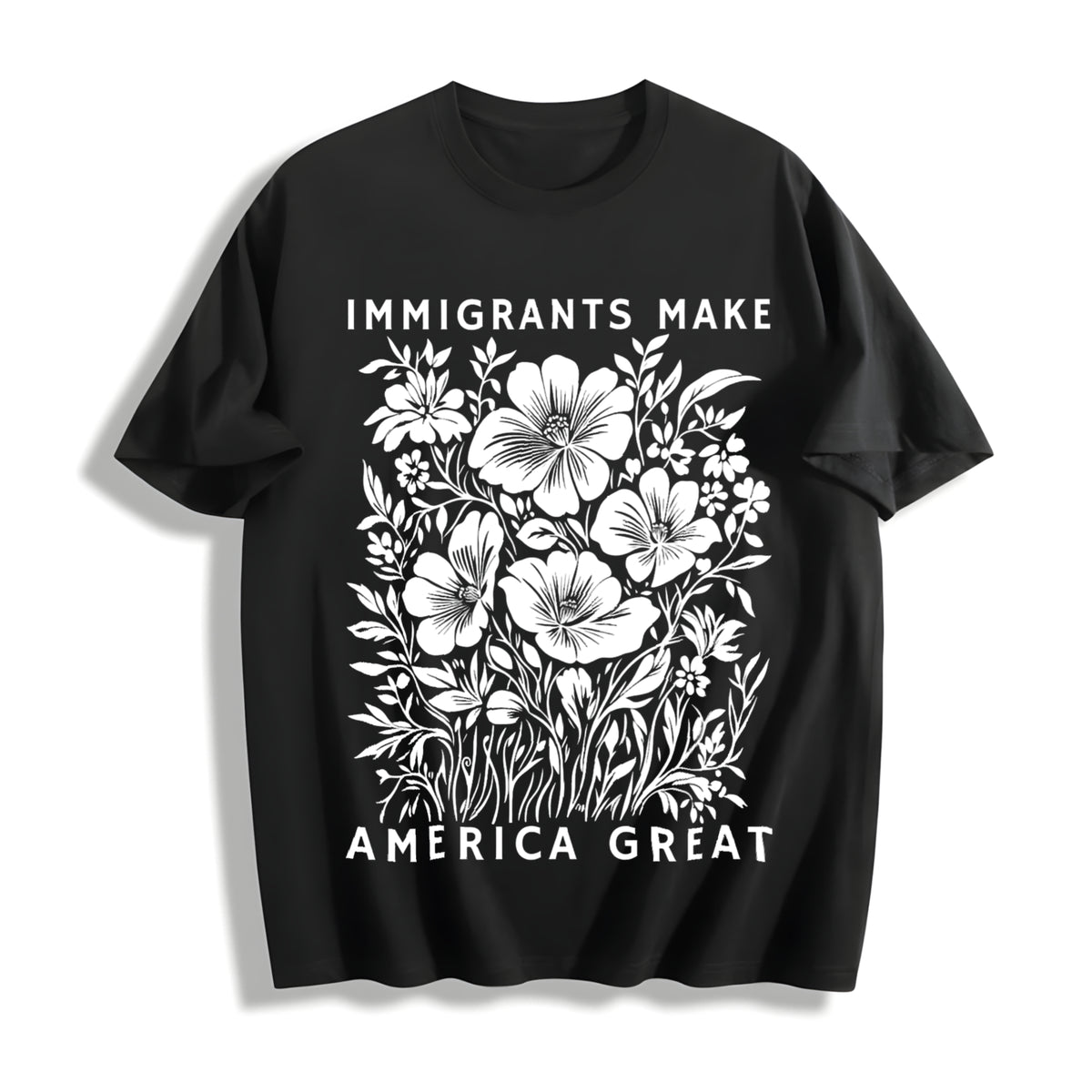 Immigrants Make America Great Cotton T-Shirt in Black