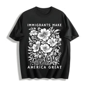 Immigrants Make America Great Cotton T-Shirt in Black