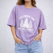 Columbia Inn Pine Tree Vermont vintage washed oversized T-shirt in Purple