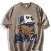 Penny Custom Basketball vintage washed oversized T-shirt in Brown