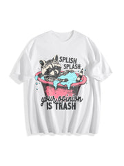 Meme Raccoon Raccoons Cotton T-Shirt in White