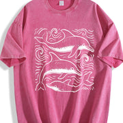 Dolphins ®Ocean 90s Vintage Washed T-Shirt in Red