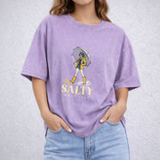 Stay Salty Melt ICE vintage washed oversized T-shirt in Purple