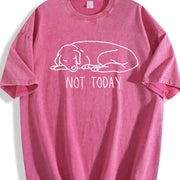 Not Today Dog Lover Vintage Washed T-Shirt in Red
