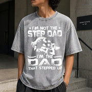 I'm Not the Stepdad Vintage Washed T-Shirt in Gray