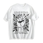 Letter Feminist Rights. for Spring Cotton T-Shirt in White