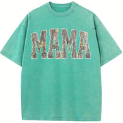 Hunting Mama Camo vintage washed oversized T-shirt in Blue