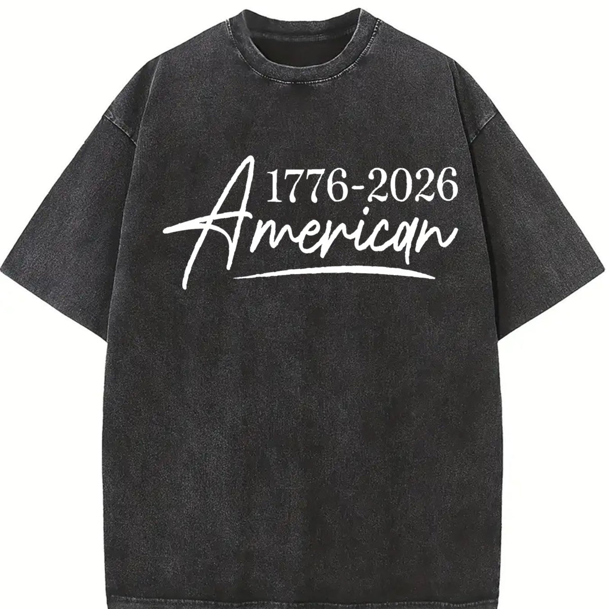 USA 1776-2026: Patriotic 250th Anniversary Independence Vintage Washed T-Shirt in Black