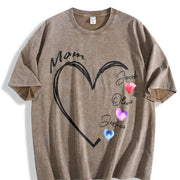 Custom Mom with Kids' Names Vintage Washed T-Shirt in Brown