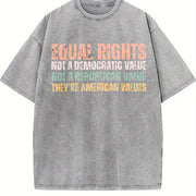 Equal Rights an American Value Vintage Washed T-Shirt in Gray
