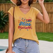 Little Miss Firecracker Women's Color Cotton Tank Top in Yellow