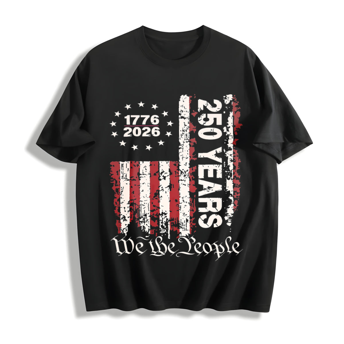 250th America Anniversary Cotton T-Shirt in Black