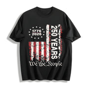 250th America Anniversary Cotton T-Shirt in Black