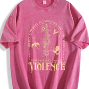 Nowhere in Existence Violence Violet Sorrengail vintage washed oversized T-shirt in Red