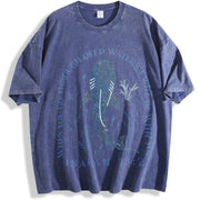 Leisure When you go through deep water I will be with you vintage washed oversized T-shirt in Blue