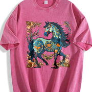 New Year Winter Vintage Washed T-Shirt in Red