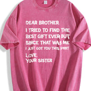 Retro fathers day for brother dear brother i to find ever vintage washed oversized T-shirt in Red
