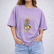 Violet Sorrengail Apothecary vintage washed oversized T-shirt in Purple
