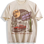 Retro Desert 90s Western Desert Vintage Washed T-Shirt in Beige