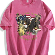 Statue of Liberty Bald Eagle USA 250th Anniversary Vintage Washed T-Shirt in Red