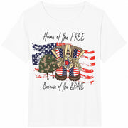 Home of the Free Because of the Brave Cotton T-Shirt in White