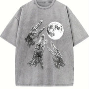Alligator Moon Pepper Vintage Washed T-Shirt in Gray