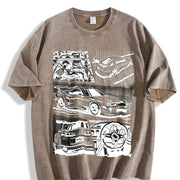 JDM 90s Supra Vintage Washed T-Shirt in Brown