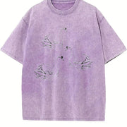 Swan 90s Retro ® Y2k Swan Vintage Washed T-Shirt in Purple