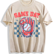 Charm for Game Day Vintage Washed T-Shirt in Beige
