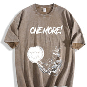Jack Hanma One More! Gym Baki Anime Muscle Fit vintage washed oversized T-shirt in Brown