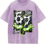Six Seven Soccer Vintage Washed T-Shirt in Purple