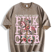 Pink Pony Club I'm Gonna Keep On Dancing vintage washed oversized T-shirt in Brown