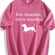 Less Meanies More Weenies Vintage Washed T-Shirt in Red