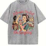 Retro Sarcasm I Sprinkle This Stuff on Everything Vintage Washed T-Shirt in Gray