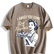 Retro Baking: Sarcastic Cupcake Vintage Washed T-Shirt in Brown