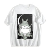 Forest Spirit Adventure Anime Cotton T-Shirt in White
