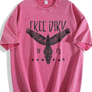Free Bird Boho Eagle Thunderbird Retro Music Inspired For vintage washed oversized T-shirt in Red