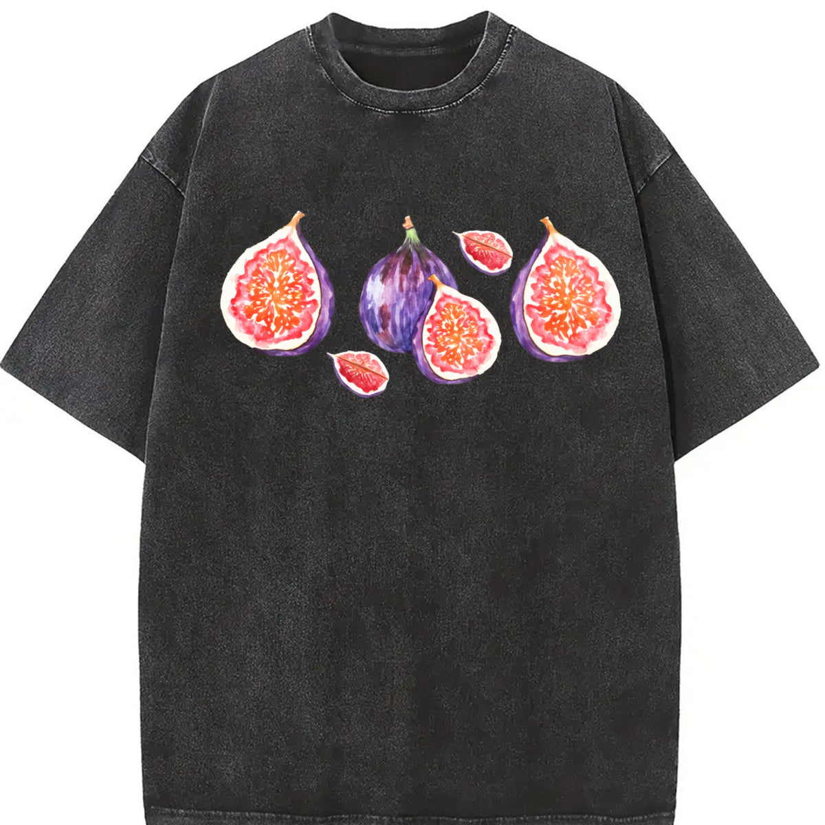 Fig 90s Retro ® Y2k Fig Cute Vintage Washed T-Shirt in Black