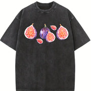 Fig 90s Retro ® Y2k Fig Cute Vintage Washed T-Shirt in Black