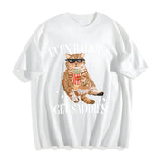 Even Baddies Get Saddies Cat Cotton T-Shirt in White