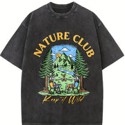ZestLoop Batik Mountain & Nature Vintage Washed T-Shirt in Black