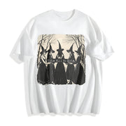 Girls Will Be Girls Halloween Witches Cotton T-Shirt in White