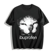 Premium Ibuprofen Cat Meme Cotton T-Shirt in Black